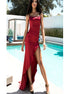 Spaghetti Straps High Low Mermaid Satin Prom Dresses LBQ0783